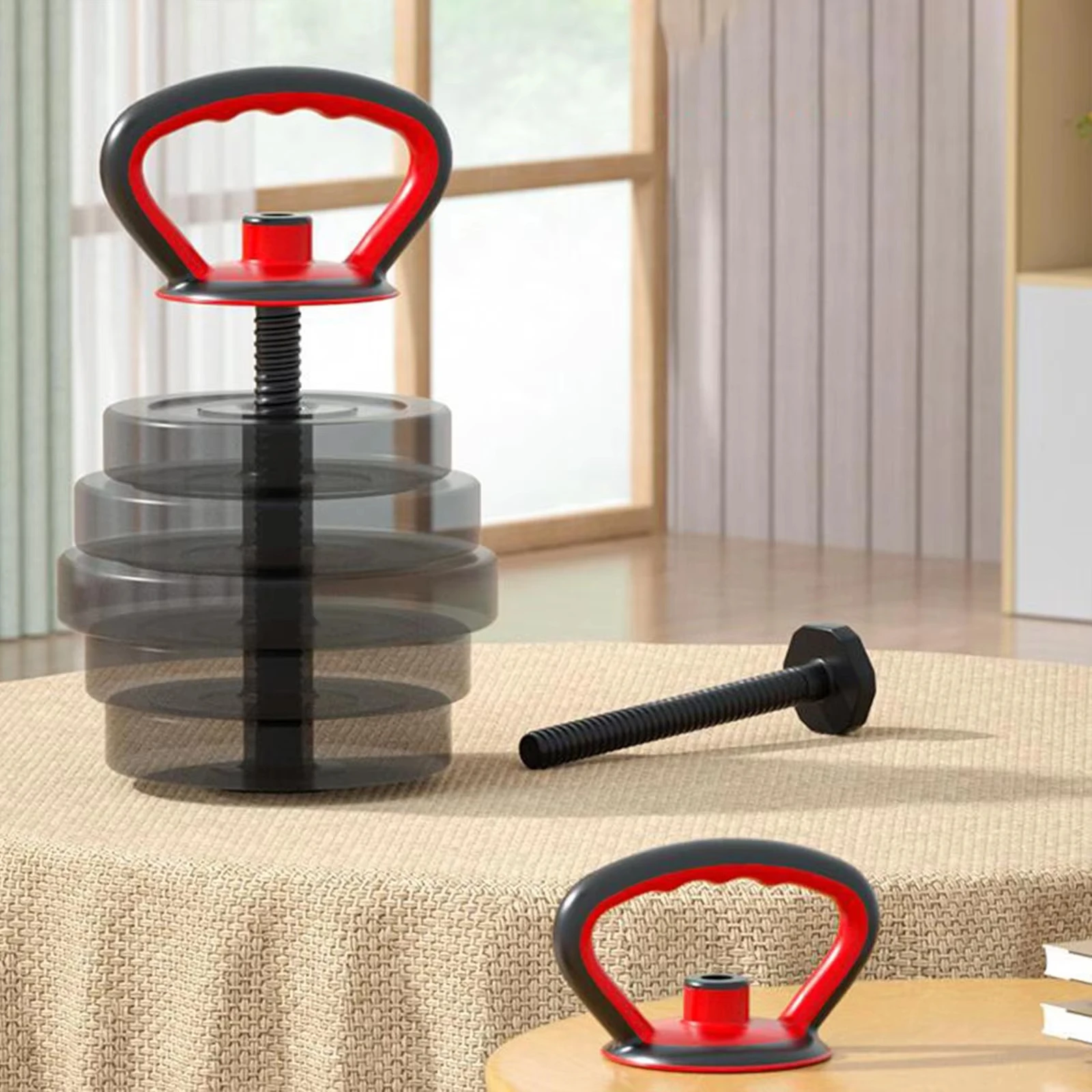 Mango de Kettlebell ajustable para mancuernas, placas de peso, peso de bola de barra oscilante