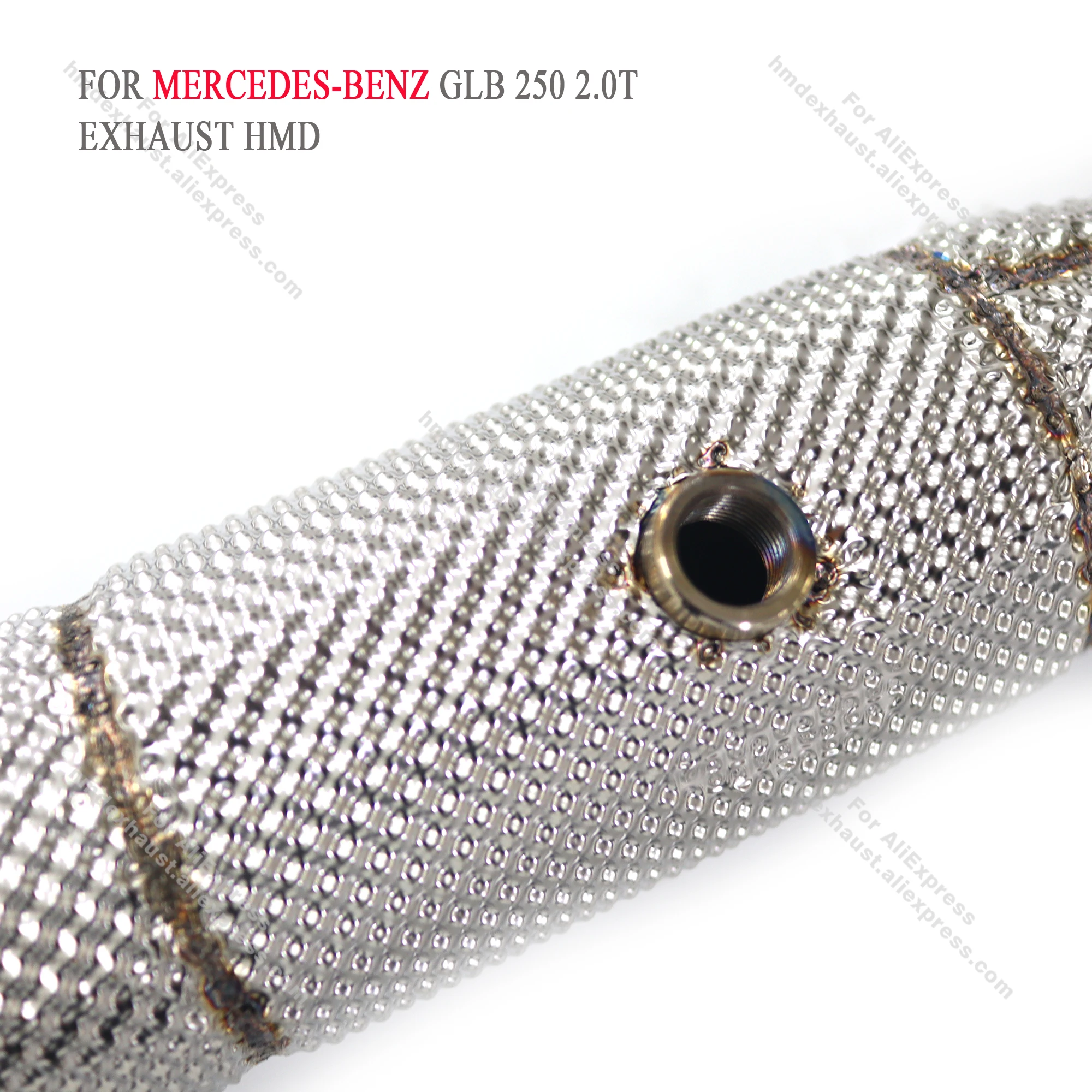 Tubo de escape personalizável para mercedes benz lb 250 2.0t, sistema de escape de aço inoxidável, proteção térmica, alto fluxo, desempenho hmd