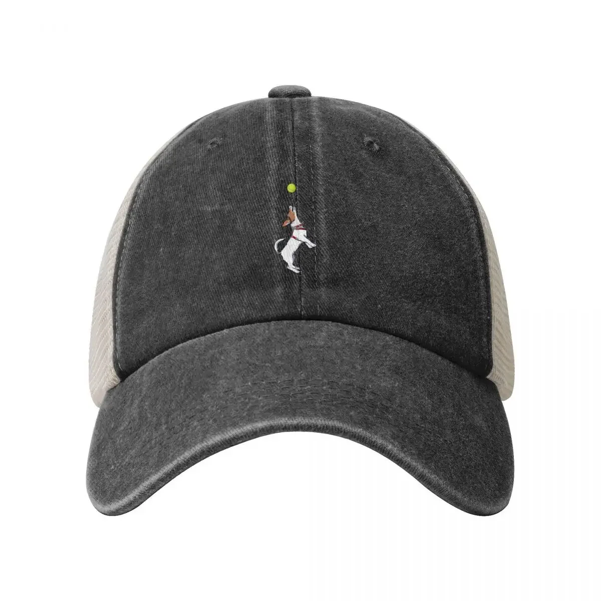 Jack Russell terrier jump // JRT for dog lovers Baseball Cap Luxury Hat Sunscreen Anime Mens Tennis Women's