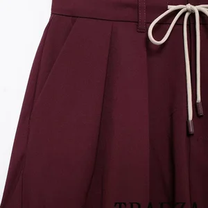 Trafza-Casual Filha Chic Red Bordeaux weiblich, verbeugt 12 Hauptverkäufe setze rote Kleidung - №12