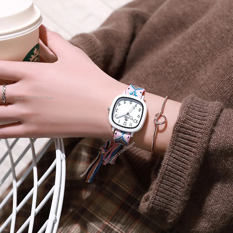 Женские вязаные часы, изысканные диски, богемный подарок на день рождения, тканые часы в этническом стиле, Reloj Mujer, подарок для девочек