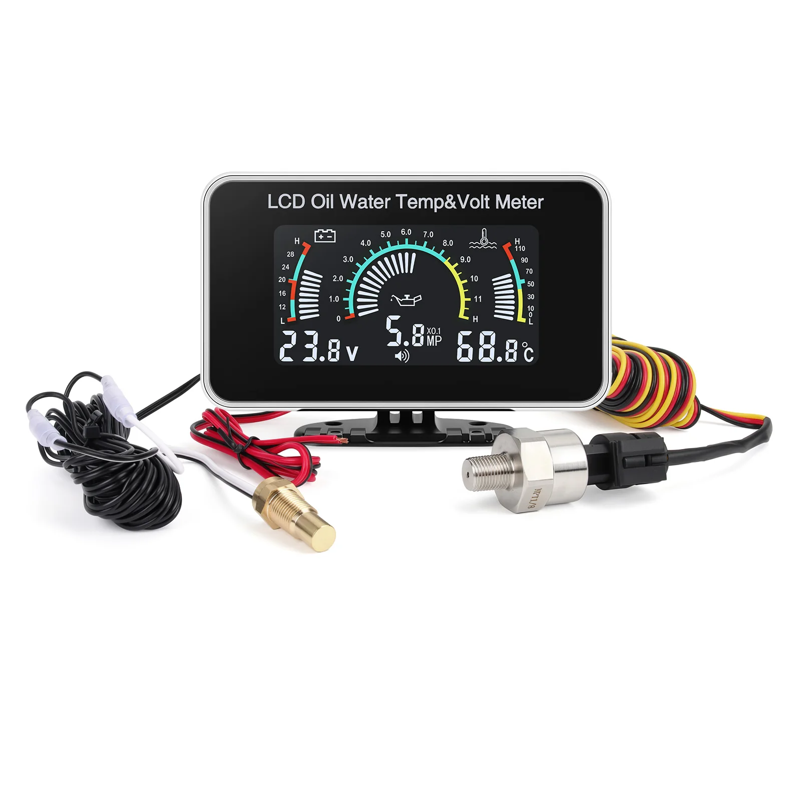2-in-1-Auto-LCD-Anzeige, 3-in-1-Voltmeter, 4-in-1-LCD-Digital-Öldruckanzeige, Kraftstoffstand- und Temperaturanzeige, 1/8 NPT-Drucksensor – Detail 26
