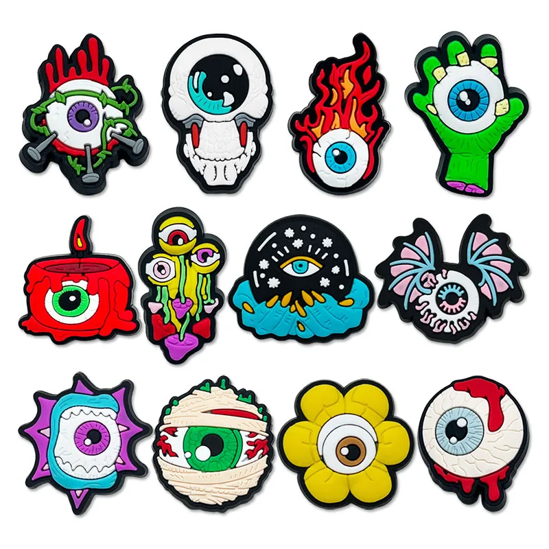 

Hot Sale New Arrivals Devil's Eye Shoe Charms Pin for Shoe Accessories Shoe Decoration Kids Adult Christmas Party Gifts