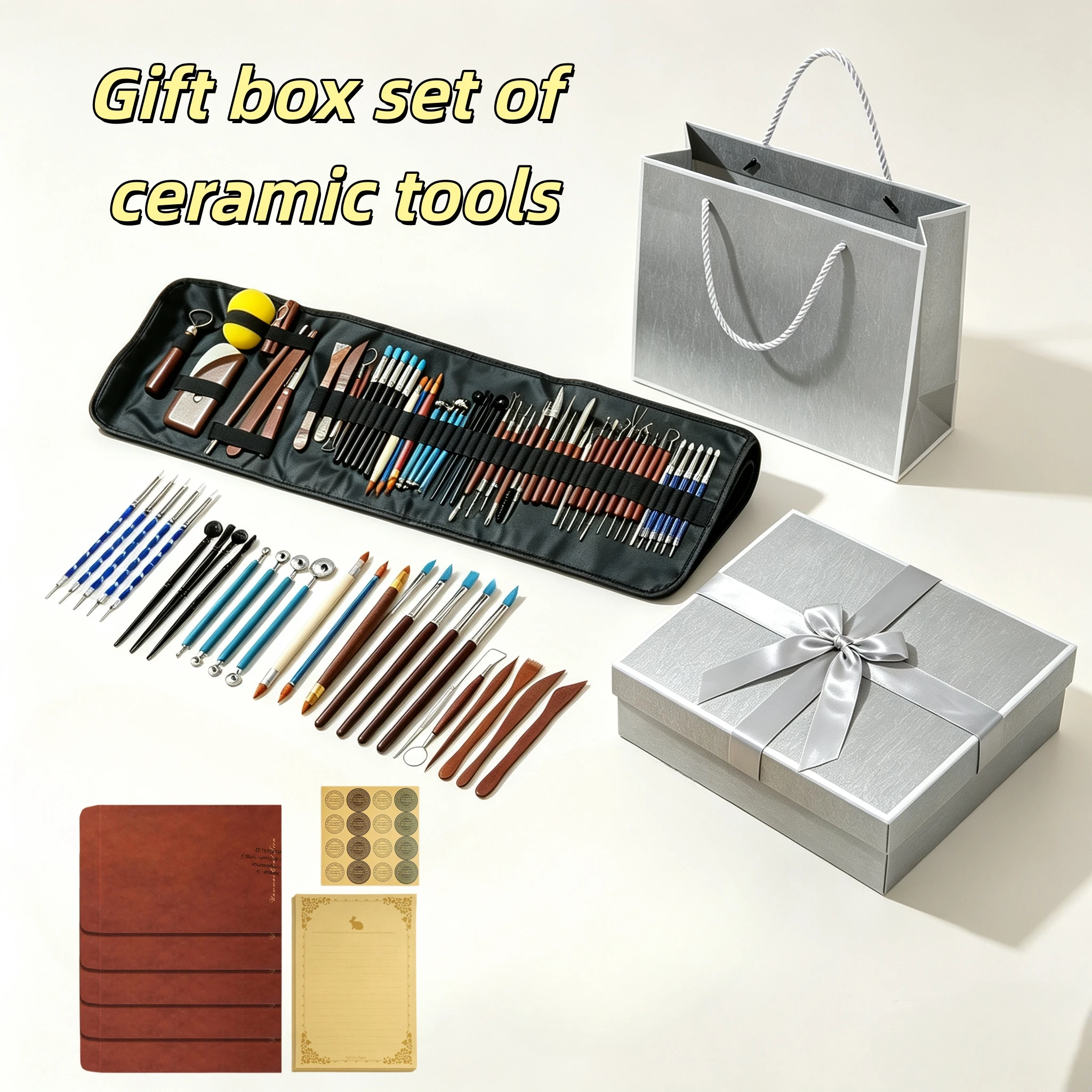 

Ceramic Clay Sculpting Tools Gift Set with Kraft Paper Envelopes DIY Pottery Carving Kit Birthday Present for Artist Teen