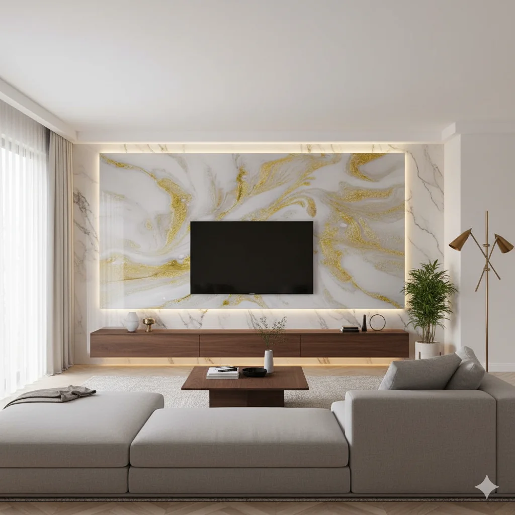 2026 Hot Sale Pvc Wall Panel with Customized Marble Texture Waterproof Surface and Size Options for Home Decor Pvc Marble Wall P