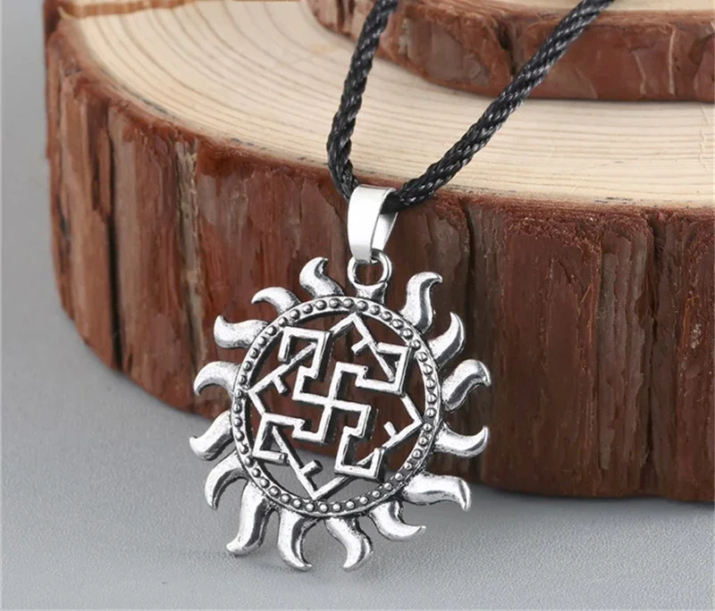 Viking Valknut Pendant Men\'s Necklace Women Round Pagan Religious Male Man Slavic  Steampunk Jewelry Tibetan Amulet