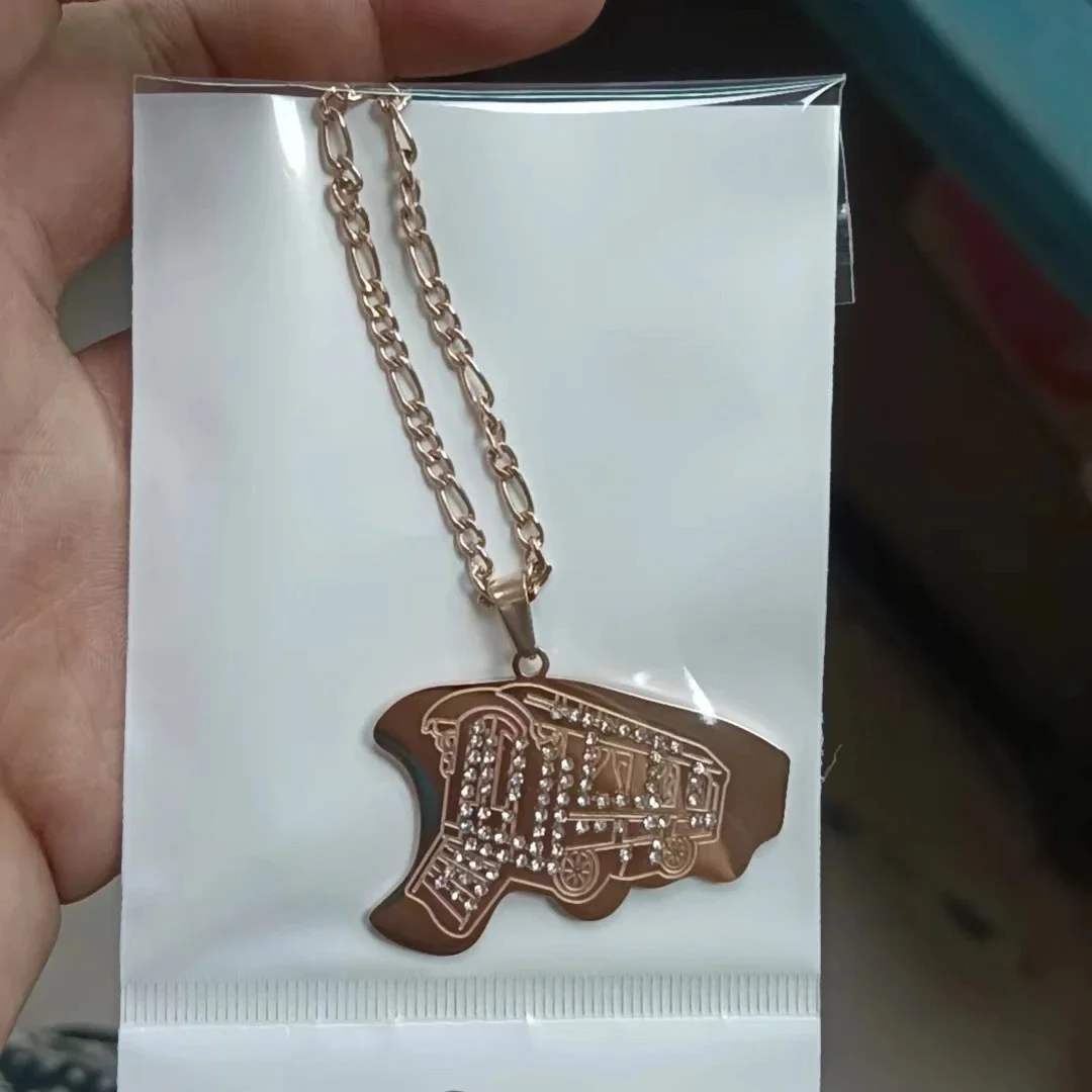 Customized Necklace with Car Custom Hollow Truck Pendant with Diamond Necklaces Any Cartoon Style Chain for Men's Birthday Gifts