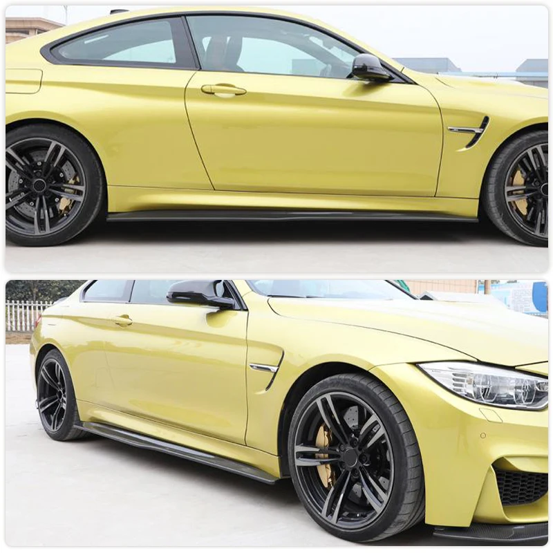 Car Side Skirts Extensions Carbon Fiber for BMW F82 F83 M4 Coupe Convertible 2014-2019 Side Door Bumper Apron Lip Skirt Body Kit