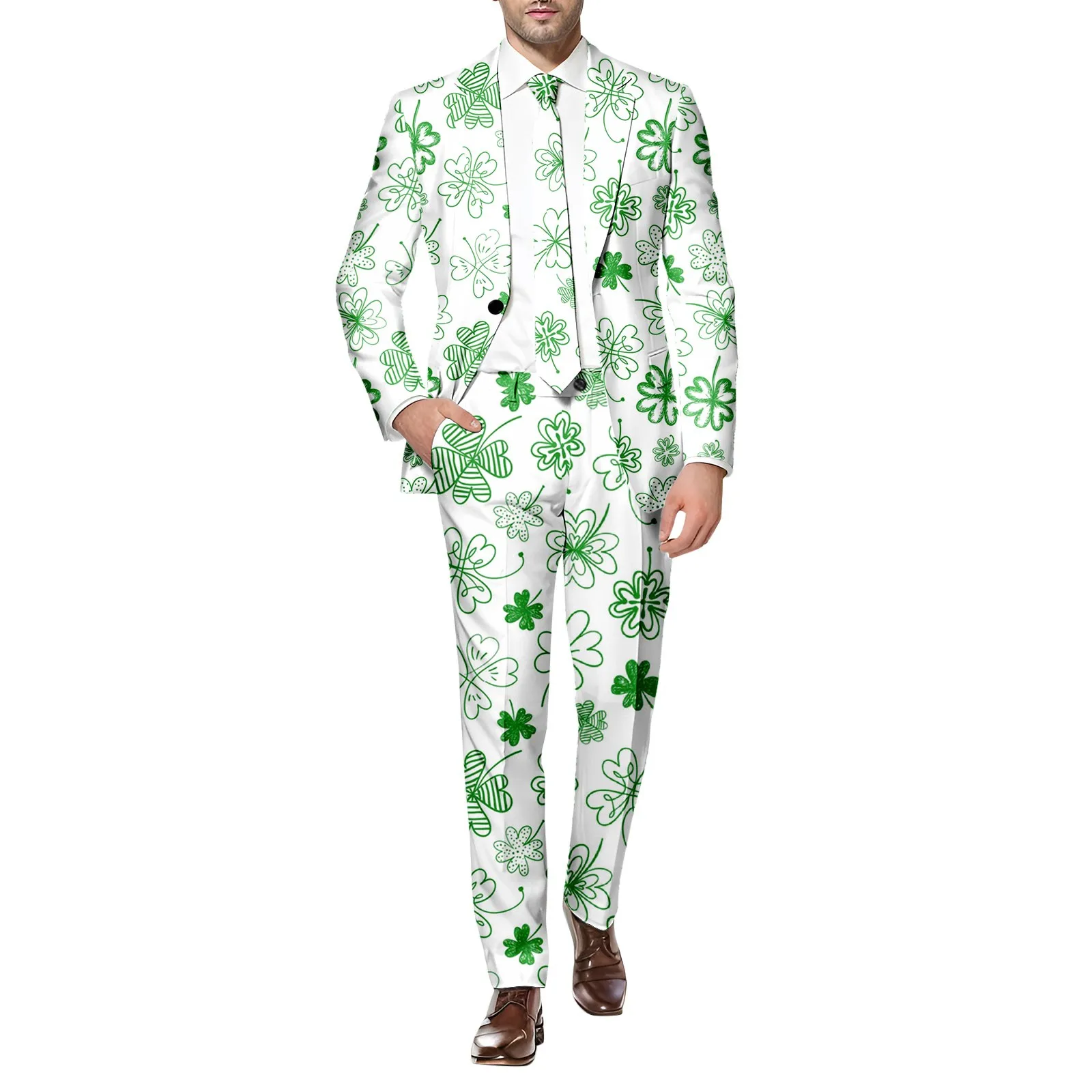 St Patrick Day Suit Men Blazers 2 Pieces Sets Fashion Suit Jacket +Trousers New Autumn Winter Luxury Party Wear Male Suit