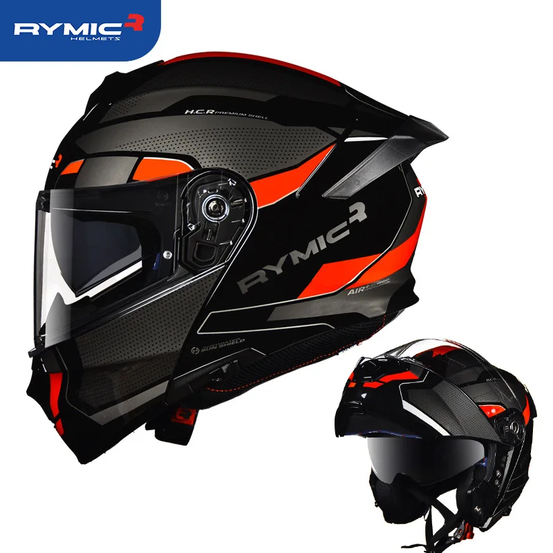 

RYMIC Flip Up Motorcycle Helmet Modular Full Face Moto Riding Helmet Casco Moto Helmet Motorcycle Accessories