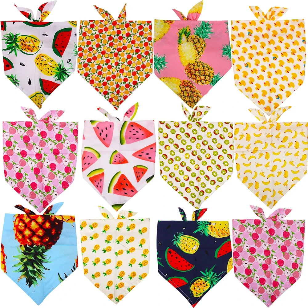 50 PCS Dog Bandana Bulk  Personailised 100% Cotton Spring Summer Dog Scarf for Dogs Pet Accessories Pets Supplies