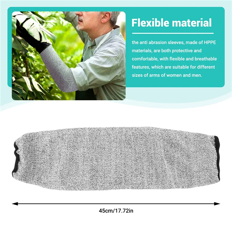 【Superdeals】4 pares de mangas resistentes a cortes e queimaduras, mangas de proteção para braço, protetores de antebraço para pele fina e hematomas 45 cm