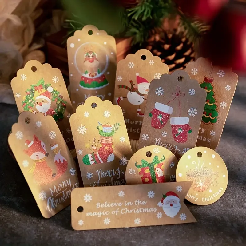 50pcs Megboldogult karácsonyi Állásából elbocsát mag Nátronpapír Irat HTML elem Karácsony Élőfa Akasztás Ismertető jel navidad Új Év Félfogadás Adomány rty decorations számára haza