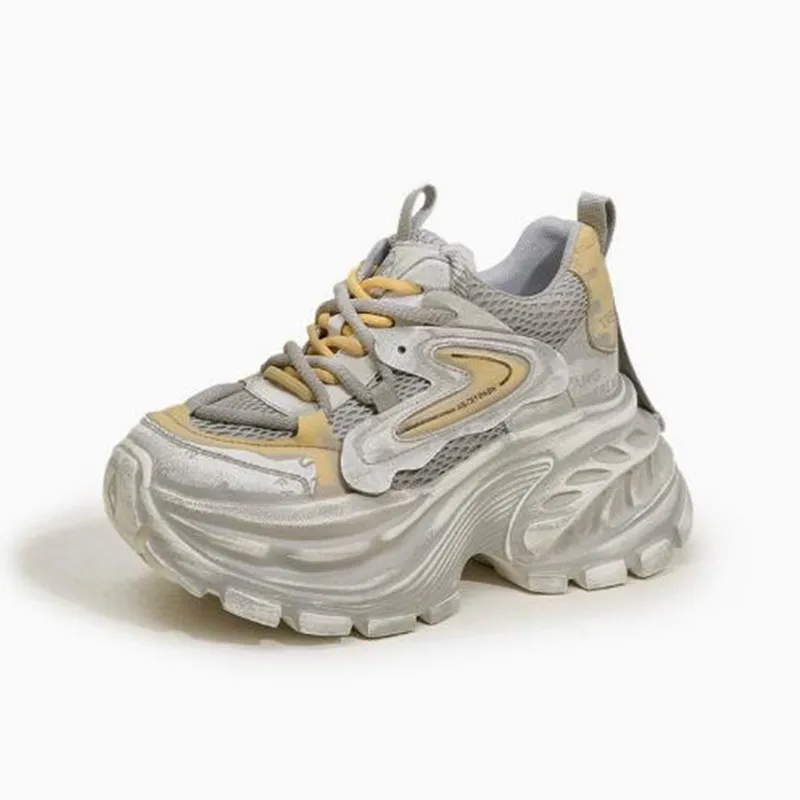 

2026 New Spring and Autumn Fashion Lightweight Chunky Women Sneakers Mesh Breathable Casual Chunky Sneakers Zapatillas De Mujer