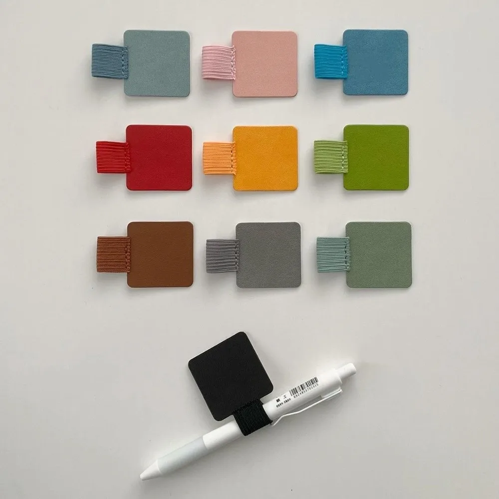 Portable PU Leather Pen Loop Holder Anti-fall Elastic Hook Pencil Holder Anti-lost Pen Rings Notebooks