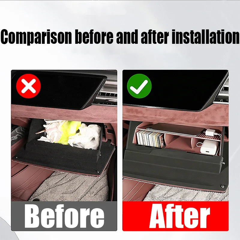 For Audi A6 C9 2025 2026 Glove Box Organizer Silicone Partition Storage Box Front Passenger Interior Accessories