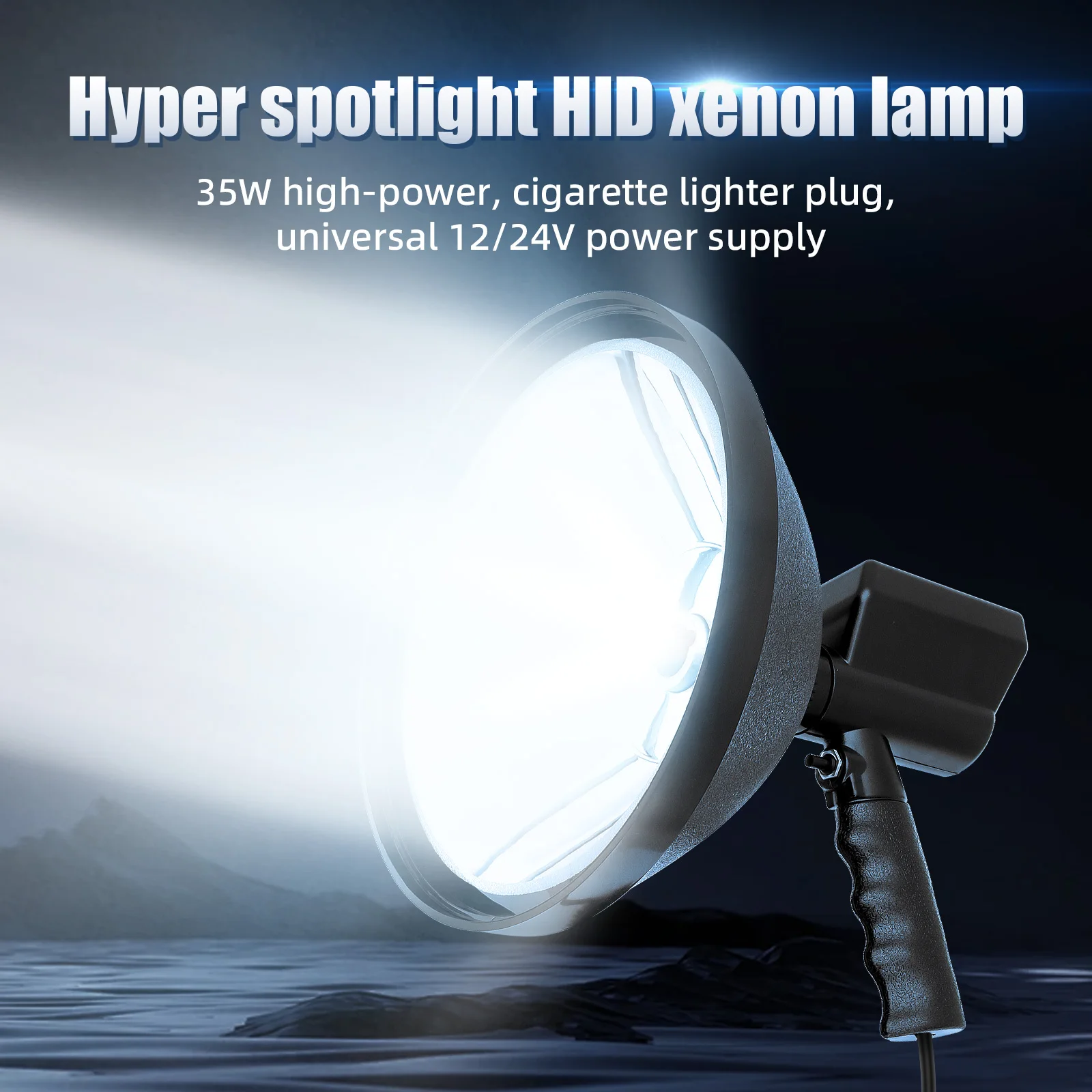 9 inch 35W Xenon Flashlight Outdoor Portable Spotlight Flashlight High Quality and Durable High Power Flashlight Searchlight