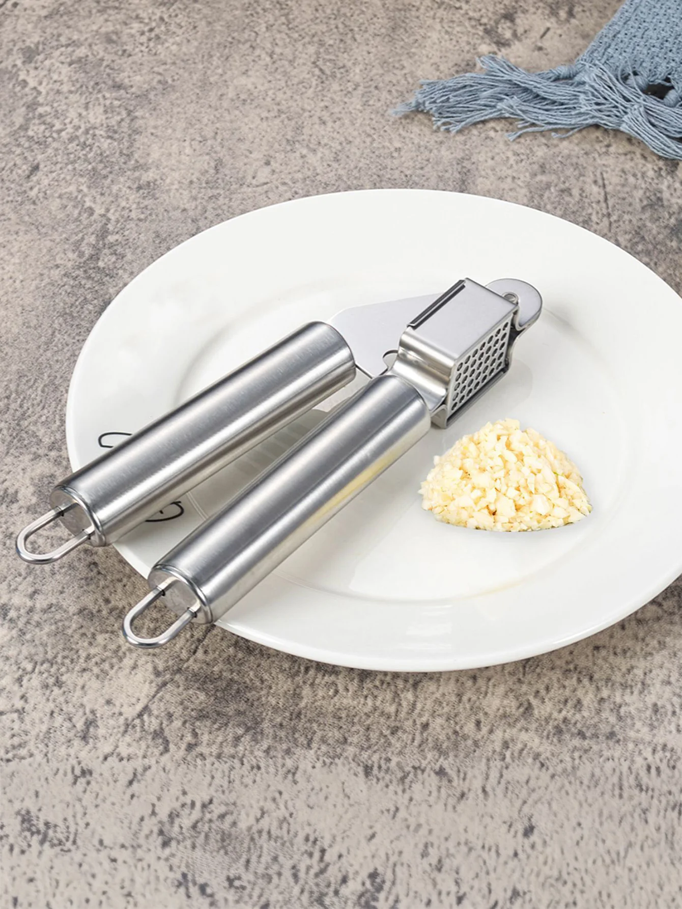 

Garlic Press Stainless Steel - Premium Professional Grade Garlic Mincer, Crusher & Peeler Set - Easy Clean, Dishwasher Safe