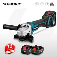YOFIDRA 125mm Brushless Electric Angle Grinder 4 Gear Cordless Metal Wood Grinding Polishing Cutting For Makita 18V Battery Pin