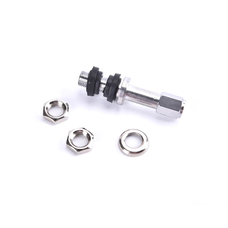 4pcs Car Tire Valve TR48E Bolt-in Car Tubeless Wheel Tire Valve Stem Dust Cap Cover Vehicle Stainless Steel Metal Straight Mouth