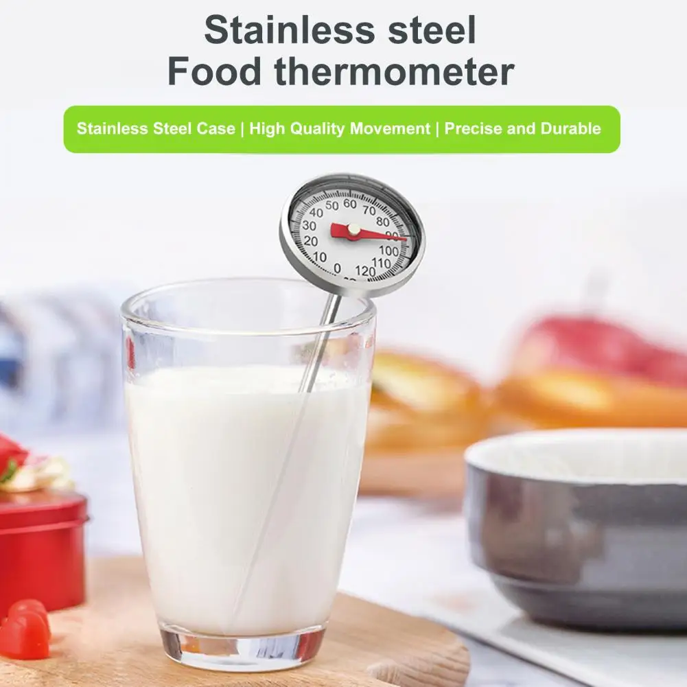 Stainless Steel Food Thermometer Physical Sensing No Battery Required Precision Milk Tea Coffee Drinks Thermometer Home Kitchen