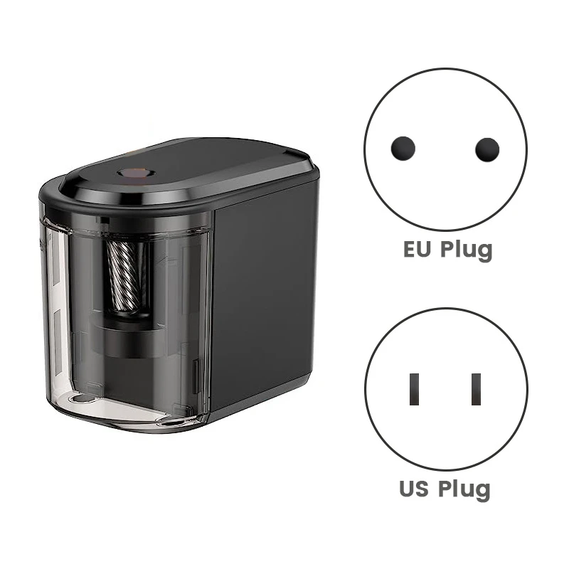 Electric Pencil Sharpener Heavy-Duty Auto Pencil Sharpener Fit For No.2(6-8Mm) Pencils In School/Office With Adapter EU Plug