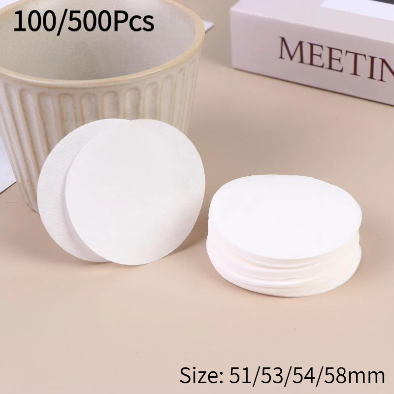 100/500Pcs 51/53/54/58mm Unbleached Espresso Filter Coffee Paper Filter Puck Screen Portafilter Paper For Breville Barista‘