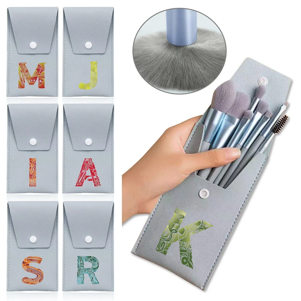 

Makeup Brushes Set Portable Concealer Powder Brush Set Powder Soft Eyeshadow Blending Makeup Brush Engrave Image Letter Pattern