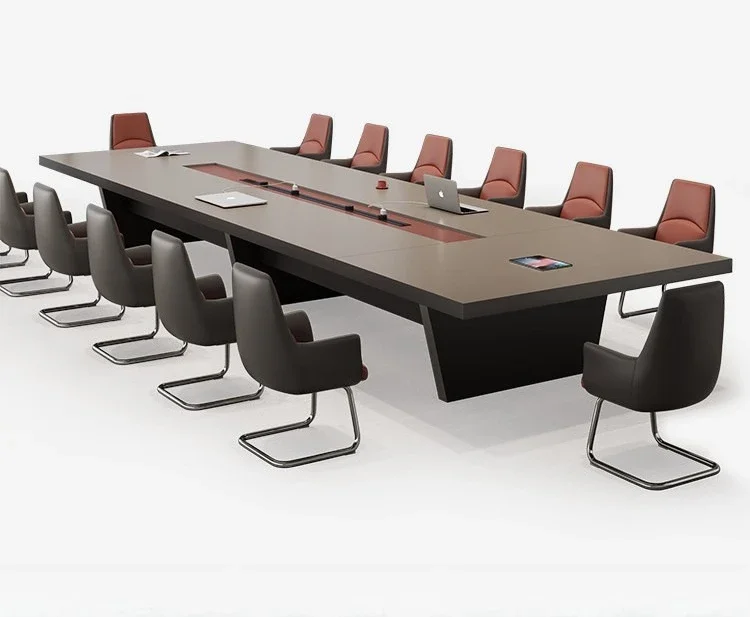 

Офисный стол для конференций, длинный настольный светильник, роскошный, высококачественный, большой, утолщенный, сочетание стула, конференц-прием