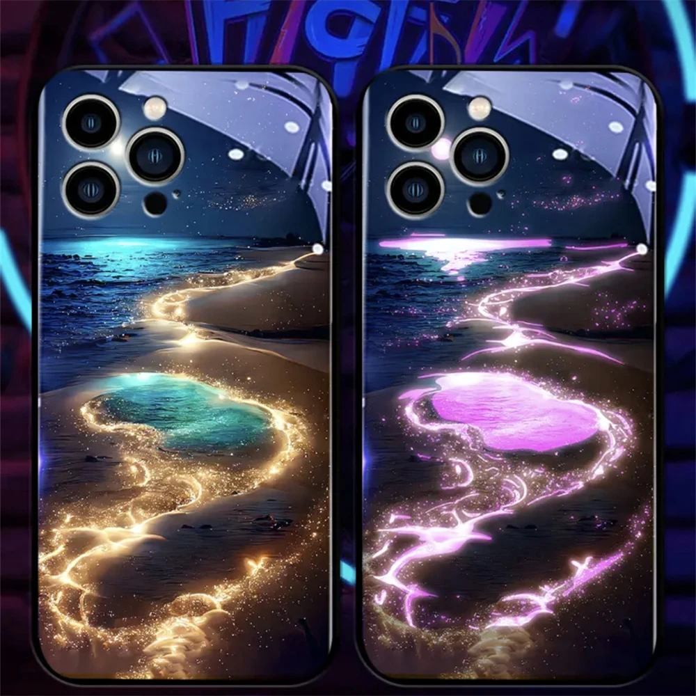 Phone Cases Beach - Lucky Beach Moon Sea Smart LED