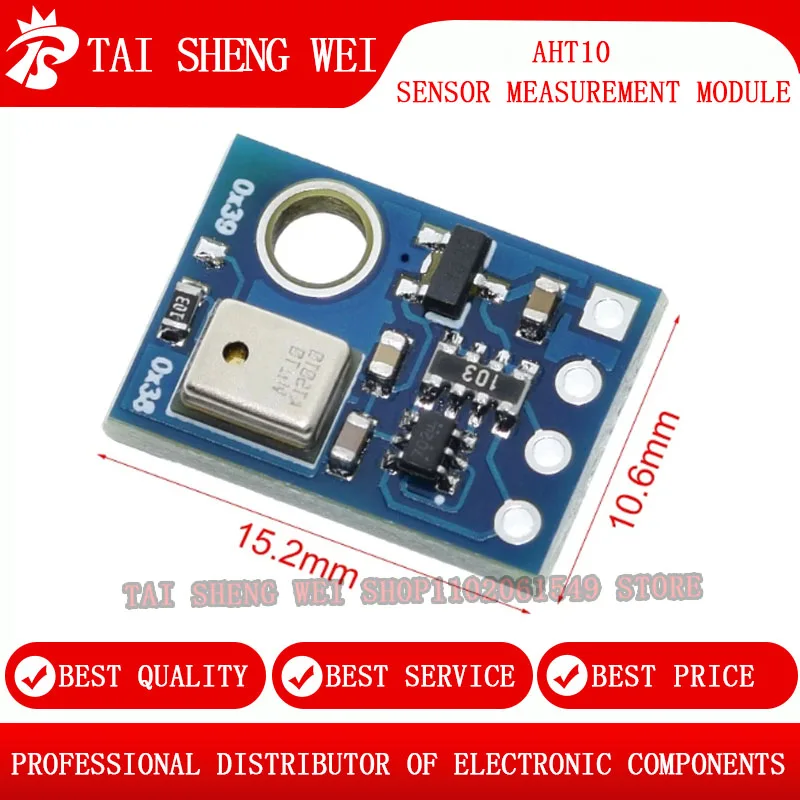 5pc AHT10 High Precision Digital Temperature and Humidity Sensor Measurement Module I2C Communication Replace DHT11 SHT20 AM2302