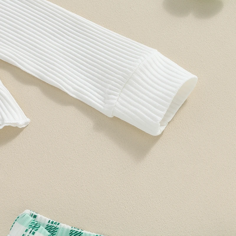 ملابس غير رسمية مطبوعة بحروف لطفلة صغيرة ، طفل صغير ، ياقة مستديرة ، بلوفر بأكمام طويلة ، خصر مرن ، طقم بنطال واسع منقوش ، من سنة إلى 6 سنوات