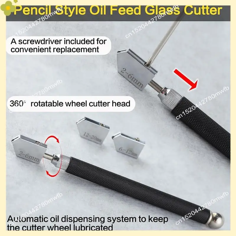 LDHL 7 PCS Glass Cutting Tool Set Includes Adjustable Circular Cutter With Round Knob Handle And Suction Cup