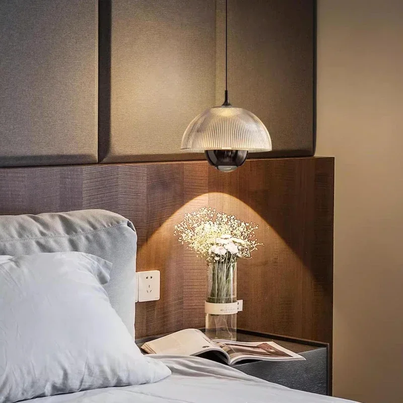 الشمال LED الأضواء قلادة ضوء السرير تعليق مصباح للمنزل ديكور غرفة نوم المعيشة غرفة الطعام معلقة قلادة سوداء مصباح #5