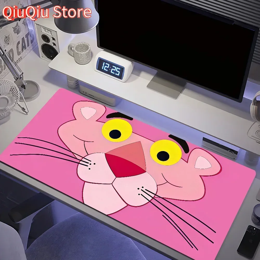 

Коврик для мыши с защитой от потерь, розовый домашний эргономичный офисный резиновый коврик P-Panther, большой настольный коврик, нескользящий для клавиатуры ПК