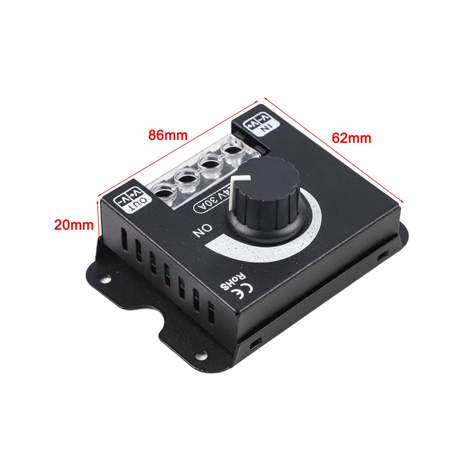 12 فولت/24 فولت LED شريط إضاءة ناعم وصلب ضوء مع سطوع باهتة منظم مقبض مفتاح قناة واحدة يعتم أدوات تحكم