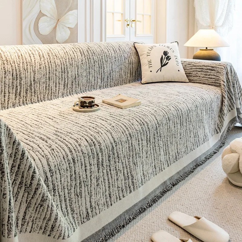 الفرنسية كريم نمط وسادة أريكة القماش غطاء أريكة مكافحة القط خدش بطانية سميكة عدم الانزلاق غطاء أريكة غطاء كامل الركبة بطانية