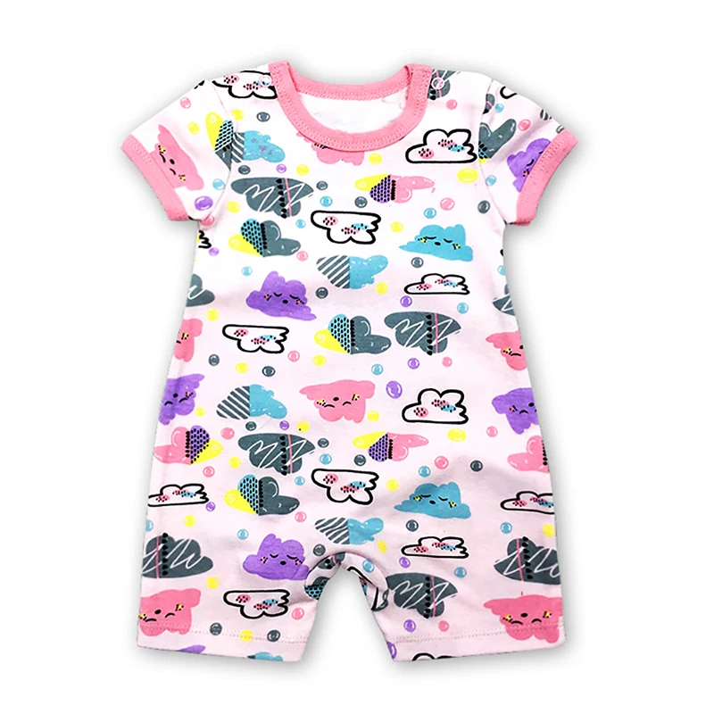 Baby Rompers Short Sleeve 0-24M Infant Baby Girls Boys Romper Rugby Letters Print Long Sleeve Jumpsuits Summer Clothes