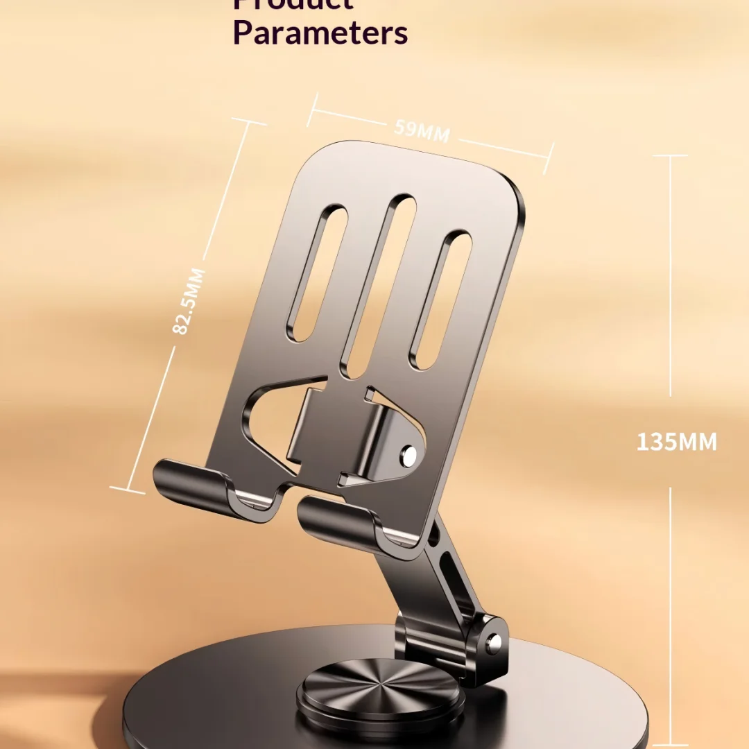 New model of portable, rotatable, foldable, all-metal tablet stand for tablets and phones under 9 inches, perfect for lazy users view 4
