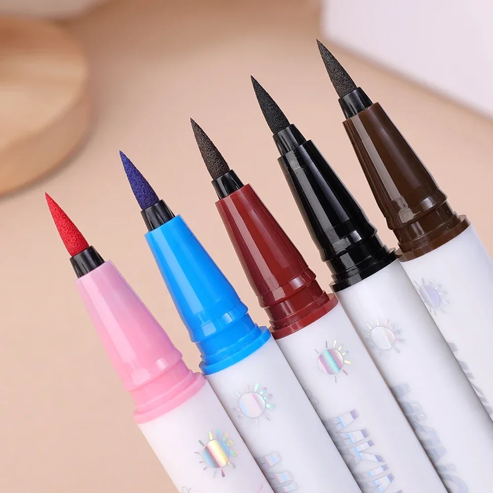 Ultra-thin Matte Liquid Eyeliner Pen Waterproof Lasting Blue Red Sweatproof Quickily Drying Eyeliner Pencil Eyes Makeup Cosmetic