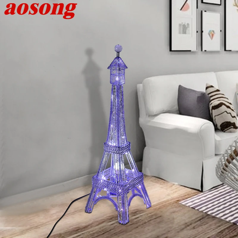 AOSONG Nordic Floor lamp Modern Art Iiving Room Bedroom Hotel LED Aluminum Wire Originality Tower Decorative Standing Light