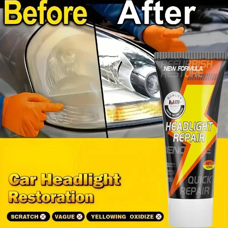 

Крем для ремонта автомобильных фар — осветляет и очищает желты для повышенной видимости.