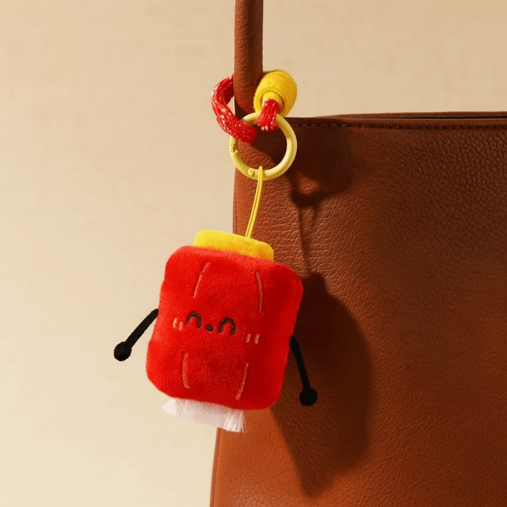 Lucky Ingot Red Lantern Bag Pendant Lantern Calabash Spring Festival Ornament Soft Stuffed Plush Plush Keychain Wall Ornament