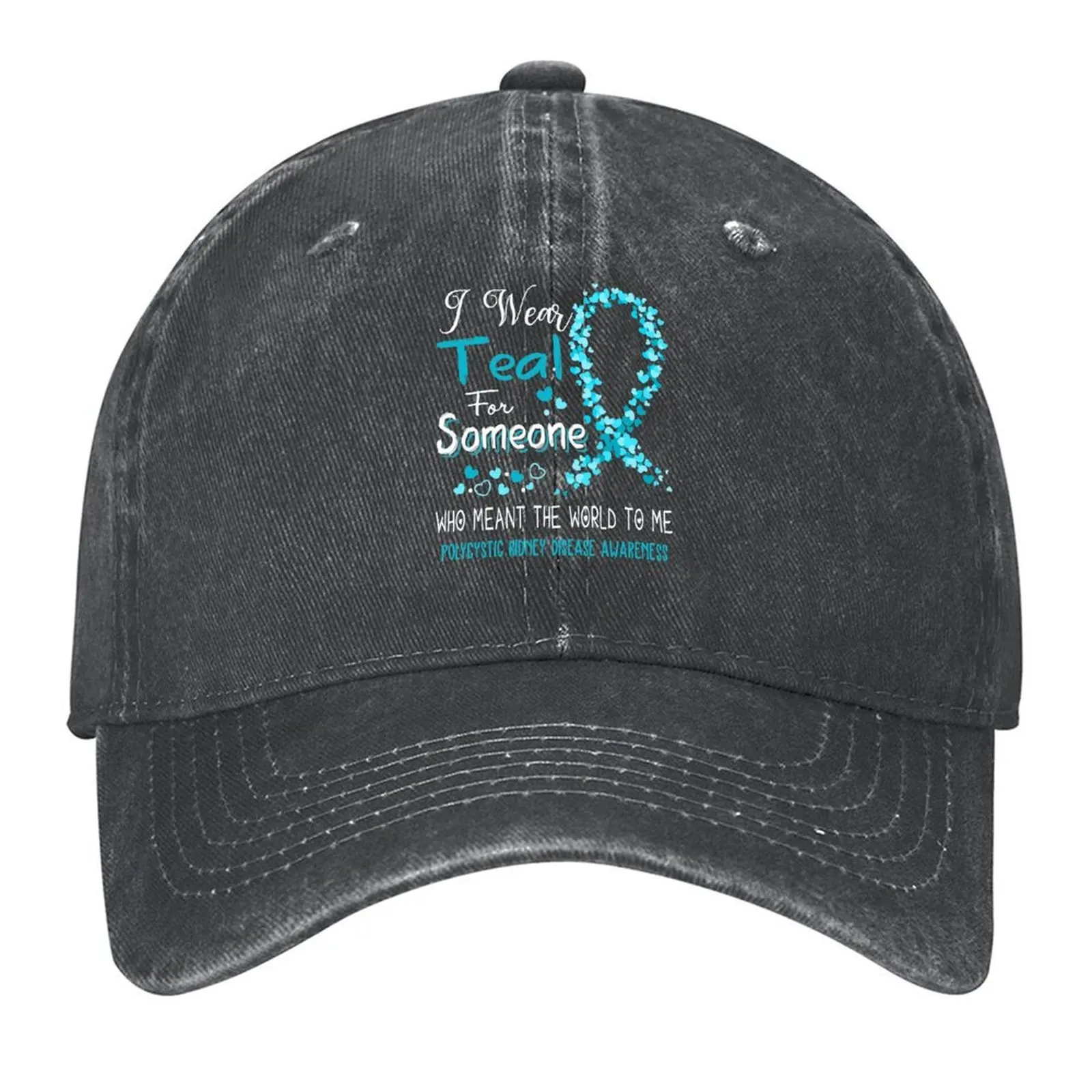 

I Wear Teal For Polycystic Kidney Disease Awareness Baseball Cap sun caps Funny hats Mountaineering Men's Hats Women's