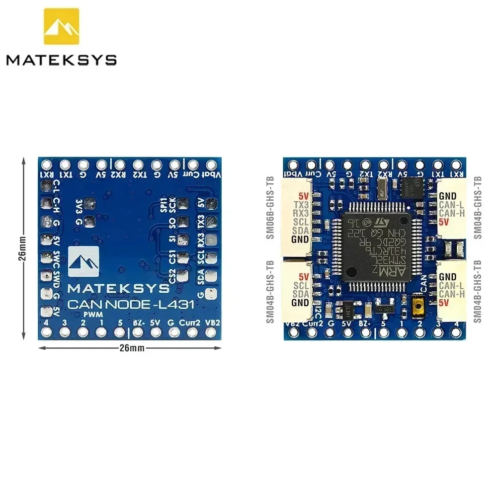 Matek CAN‑NODE‑L431 DroneCAN AP_Periph Node STM32L431 CAN‑Bus Expander UART I2C SPI ADC PWM For ArduPilot Autopilot