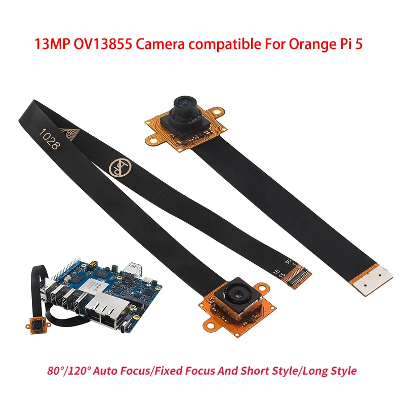 OV13855 Camera Module 80° Auto Focus 30PIN 70MM Length HD 13MP MIPI Camera compatible For Orange Pi 5
