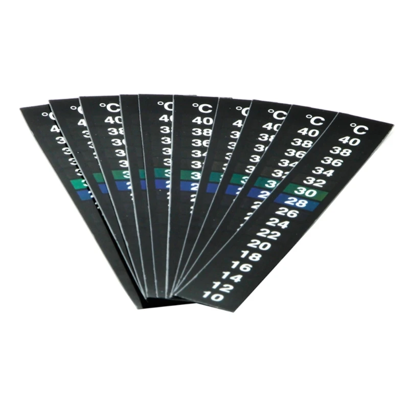 10Pcs  On Thermometer Strips Digital Temperature Sticker for Fermenting Brewing Wine Cellar Aquariums 10-40°C A0KF