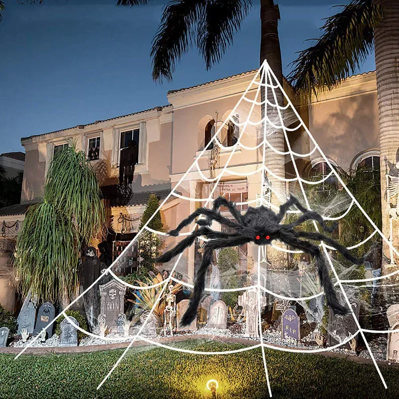 Halloween große mehrfarbige Spinne Horror Halloween Dekoration Spinne gruselig Indoor Home Scream Outdoor Garten Hof Dekor Zubehör – Detail 2