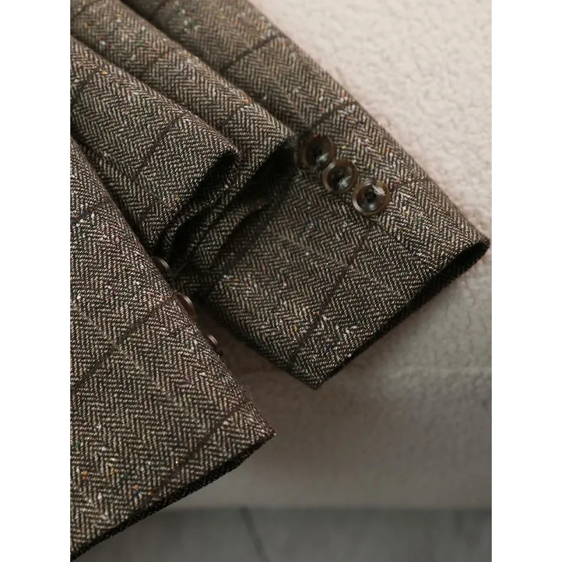 مشرق بدلة جلدية سترة المرأة 2025 جديد الخريف عالية الجودة تحسس المقلية الشارع دعوى هذا العام شعبية المرأة معاطف البنطال القصير #4