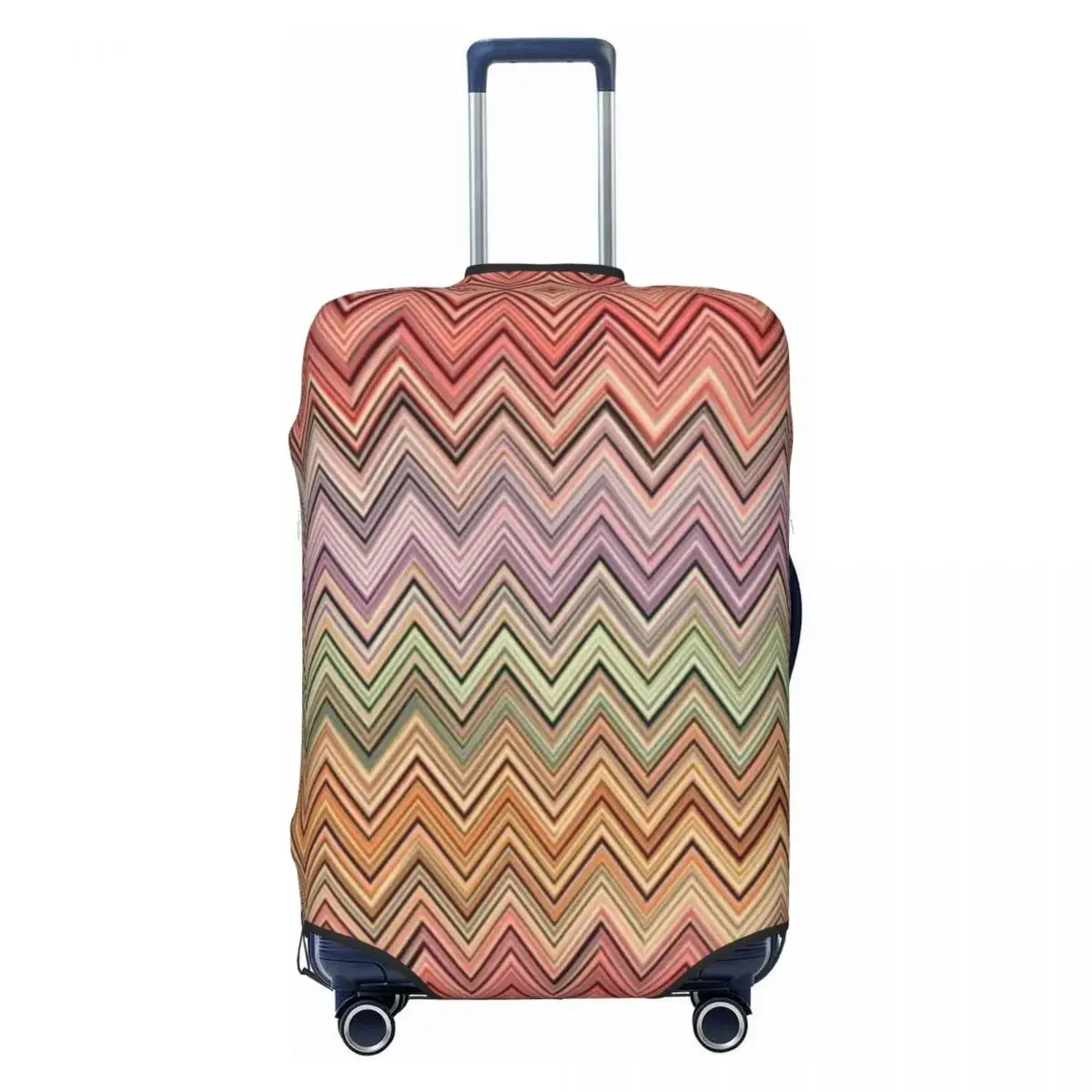 Custom Modern Geometric Zig Zag Luggage Cover Fashion Bohemian Art Suitcase Protector Covers Suit For 18-32 inch